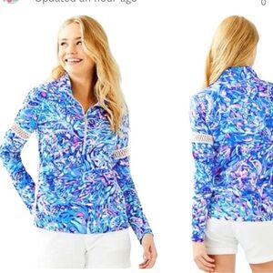 Lilly Pulitzer Jonah Wave 1/4 Zip Popover Size XS
